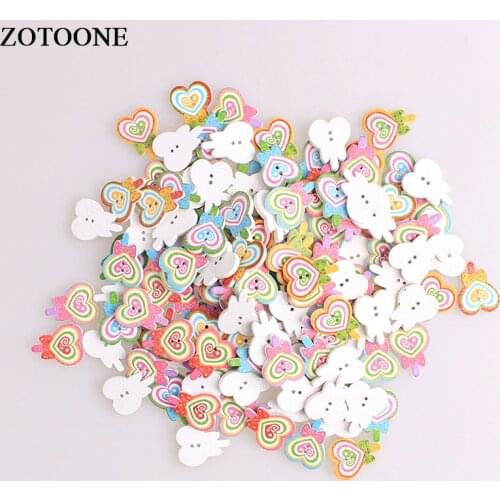 ZOTOONE Two Holes Heart Lollipop Wooden Buttons Needlework Scrapbooking Wood Craft Sewing Buttons DIY Clothing Accessories A