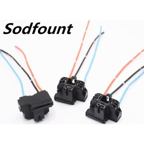 1pcs 3pin 3 wire bakelite straight foot plug high temperature H4 car headlight conversion socket