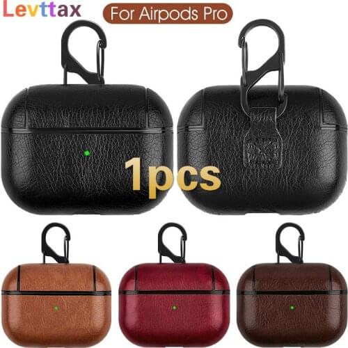 1pcs Fashion PU Leather Case For Air pods Pro Protective Cover With Anti-lost Buckle For Apple AirPods 1 2 Headphone Earpods
