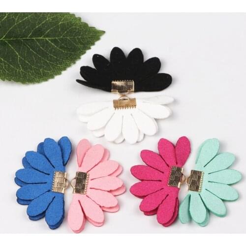 100pcs Suede Flower Floral Tassel Charms Pendants 22*40mm Mix Color For Earrings Necklaces DIY Jewelry Makings