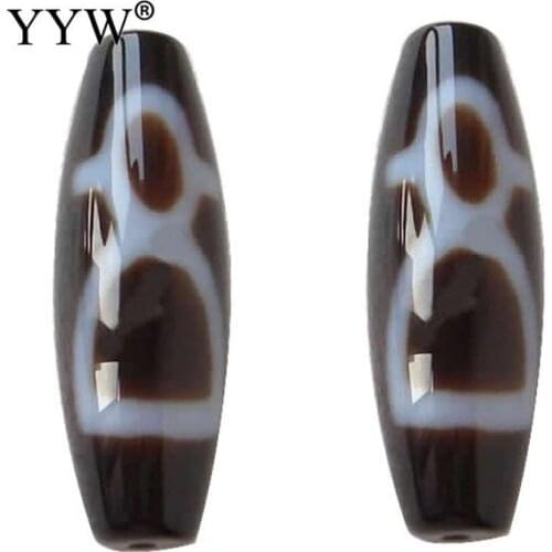 2017 fashion jewelry Natural Tibetan Dzi Beads for making diy Jewelry Oval god of wealth & two tone Grade AAA