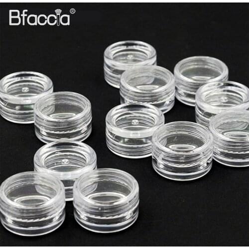 50/100Pcs Cosmetic Jar 2.5g Small Empty Cosmetic Refillable Bottles Plastic Eyeshadow Makeup Face Cream Jar Pot Container