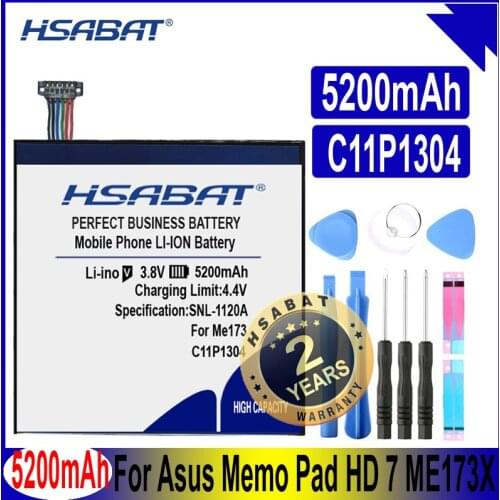 HSABAT 5200mAh C11P1304 Battery for Asus Memo Pad Hd 7 Me173x K00b HD7 ME173 K00U ME180A K00L