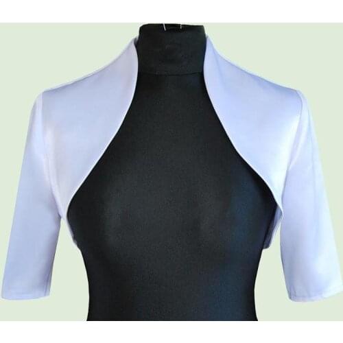 Half Sleeve Wedding Bridal Jacket Satin Party Bolero For Wedding Dresses Bridal Coat Custom Made