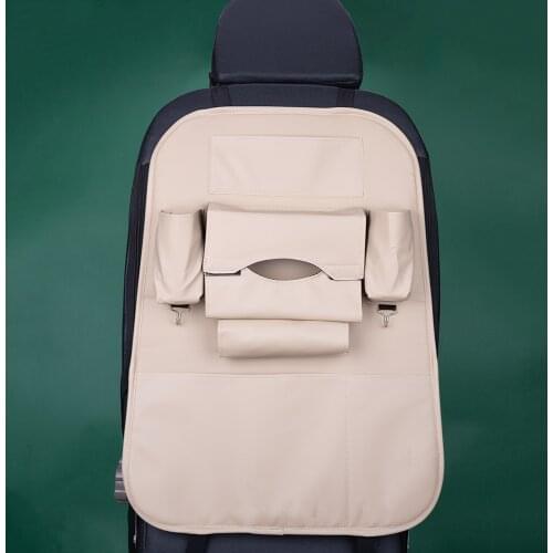 Car Seat Back Storage Bag Organizer Travel Box Pocket PU Leather Universal Stowing Tidying Protector Kids Drink Auto Accessoires