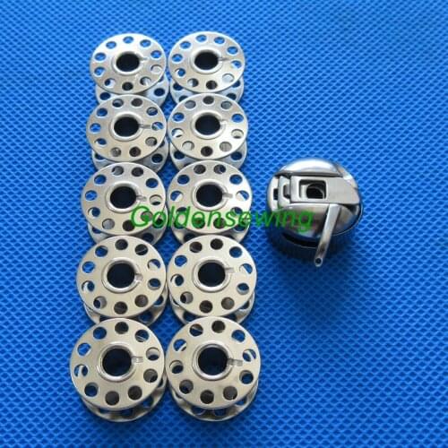 BOBBIN CASE & 10 BOBBINS fit BERNINA 530 700 707 717 801 810 830 910 1005 1030