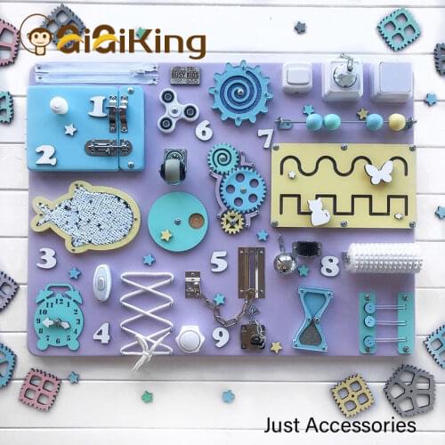 Children Busy Board DIY Educational Oranments Baby Montessori Sensory Activity Board Accessories Cognition Toy Games Shoe Parts