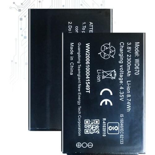 Mobile Phone Battery WD670 2300mAh For Tele2 KB-OSH150-2300 Tele 2 OSH-150 4G LTE Pocket WiFi Router