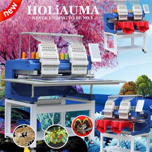 HOLiAUMA HO1502H 2 head computerized automatic embroidery machine for cap , t-shirt price on sale