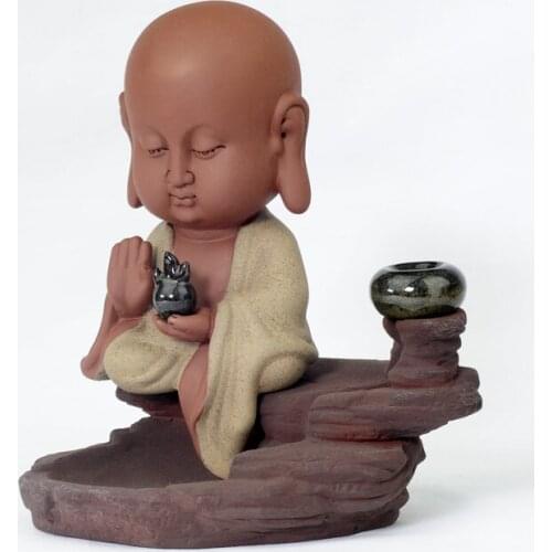 Ceramic colored sand ideas back home decoration purple Buddha Guanyin aroma of the incense burner furnace Aloes wood furnace