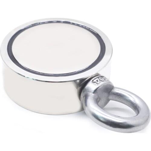 Max 1700LBS Double Sided Powerful Neodymium Magnet Big Magnetic Strong Salvage River Fishing Magnets Ring Hook Permanent