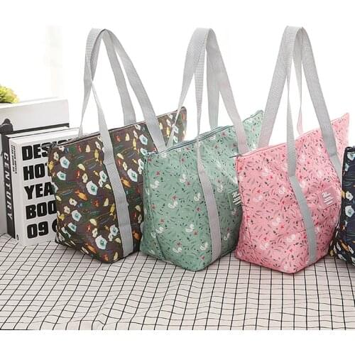 Fashion Portable Waterproof Lunch Bag Thermal Food Picnic Collapsible Lunch Bags For Women Kids Men Cooler Lunch Box Bag