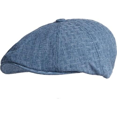 Mens Beret Spring and Summer Breathable Ladies British Retro Octagonal Cap Peaked Cap Newsboy Cap Simple Forward Cap