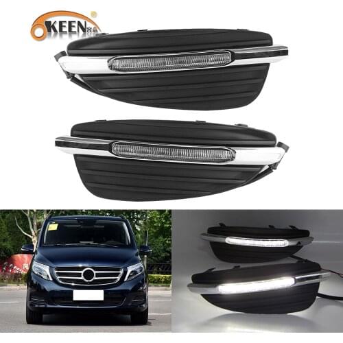 OKEEN 2pcs Car LED Daytime Running Light for Mercedes-Benz V-class Benz V250 V260 2016 2017 Day Light Waterproof White DRL