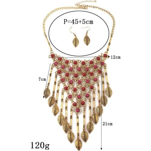 LZHLQ Rhinestones Triangles Leaf Tassel Choker Statement Necklace Women 3 Colors Zinc Alloy Necklaces Pendants Trendy Collares