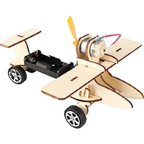 Gliding Aircraft STEM Technology Science DIY Plane Aircraft Experiment Electric Kit Kids Toys Stimulate Creativity Wooden Model