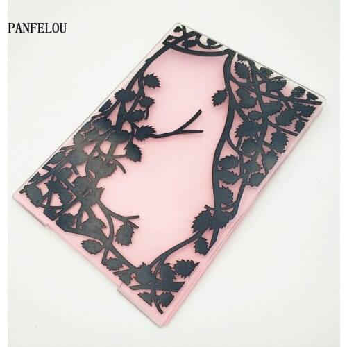 PANFELOU Easter Leaves a creeper Embossing folders Plastic For Scrapbooking DIY Template Fondant Cake Photo Album Card Making