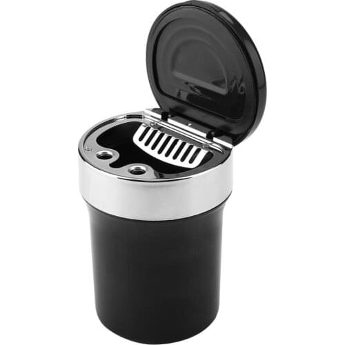 Portable LED Light Auto Car Cigarette Ash Smoke Ashtray Cup Cinder Holder Fits in most car cup holder to safely store cigarettes