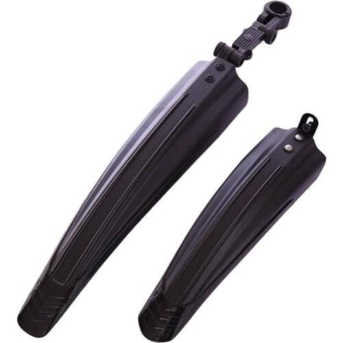 2Pcs Black Beautiful Easy To Install Cycling Equipment Supplies Stylish Mountain Bike Bicycles Front Rear Mudguard Fenders Set
