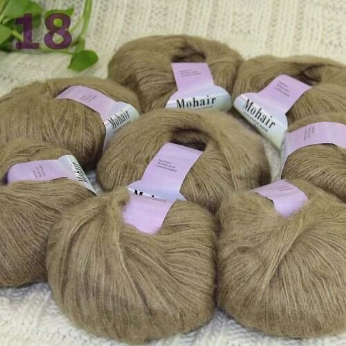 Sale New 8BallsX25g Luxury Soft Mohair Warm Wrap Shawl Hand Knit Crochet Yarn Mocca 291-18-8