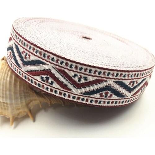 10Yards 21mm 7/8" Retro Geometric Woven Jacquard Ribbon Diy Wedding Party Home Handmade Hat Clothing Accessory Line Ribbons