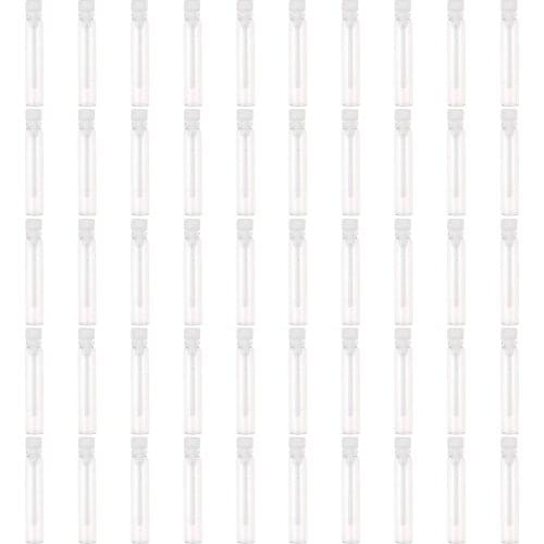 2ml 50Pcs Mini Sample Glass Travel Perfumes Bottles Vials with Plastic Caps