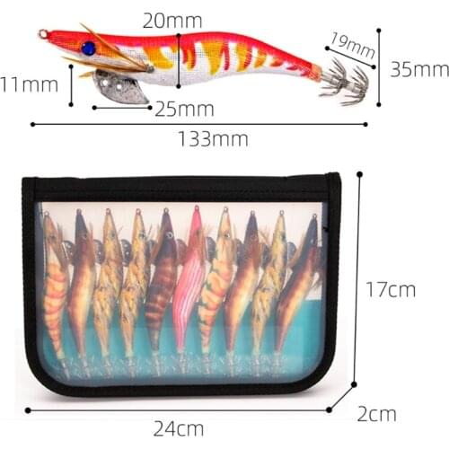 Luminous Squid Jigs 10Pcs Artificial 3D Eyes Simulation Fish Shrimp Baits with Hard Hook Tackle Fishing Accessory Dropship