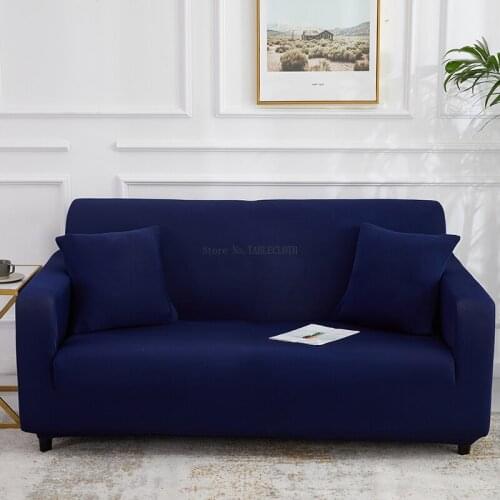 High Elastic Super Soft Slipcover Solid Color Stretch Living Room Sofa Cover for Sectional L-shaped Sofa 1/2/3/4 Seat