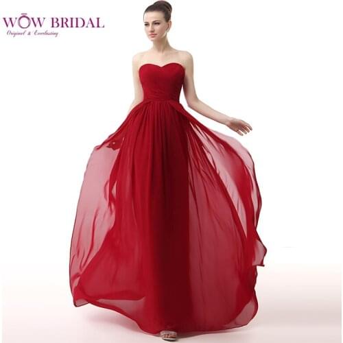Wowbridal Simple Designed Long Evening Dress 2021 Sweetheart Strapless Criss Cross Lace Up Chiffon Draped A-Line Formal Dress