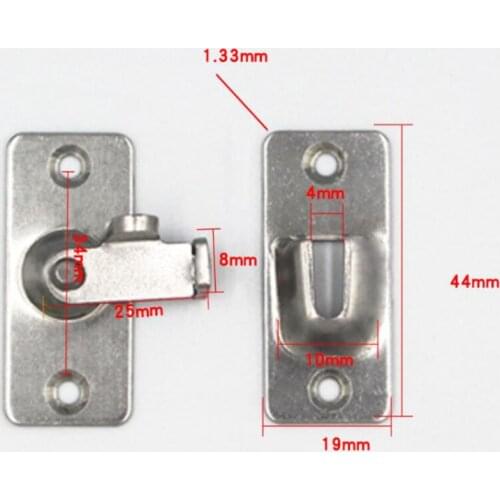 1set Mini Stainless Steel 90 Degree Right Angle Buckle Hook Lock Bolt for Door Latch
