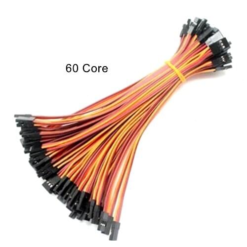 10Pcs 20cm Male to Male 3P 60 Core Filaments DuPont Wire Extension Leads For Airplane Model Serve Motor Brown-Red-Orange