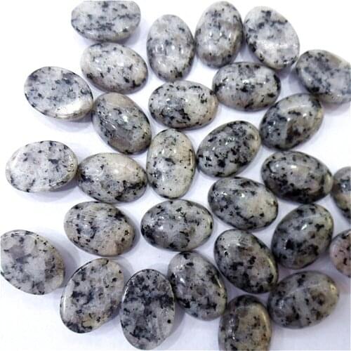 100Pcs 14x10x5mm Wholesale Natural Black Marble Oval Cab Cabochon DIY Jewelry Making Accessories M43