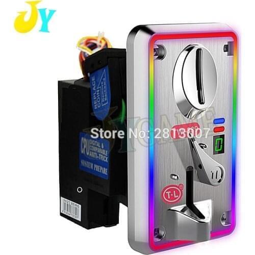 2pcs TW389 Coin Acceptor CPU Comparison Token Selector Mechanism With Colorful Led Panel For Arcade Crane Machine