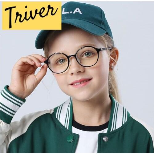 2021 Children Anti-blue Light Glasses Kids TR90 Silicone Cellphone Games Eyeglasses Optic Myopic Transparent Glasses Frame