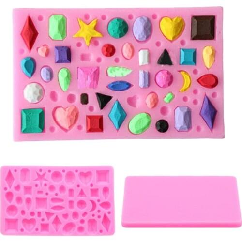Mini Diamond Cake Molds Silicone 3D Mold Jewel Gem Gemstone DIY Fondant Kitchen Baking Bakeware Tool Jelly Pudding Decor