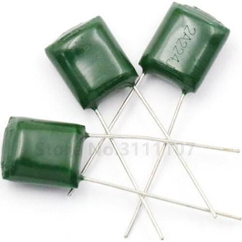 50PCS/LOT Polyester Film Capacitor Capacitance 2A224J 2A224 100V 0.22UF 220nF