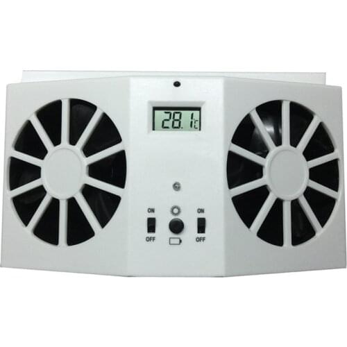 Solar Powered Auto Car Cooling System Exhaust Fan Air Vent Radiator 12V White