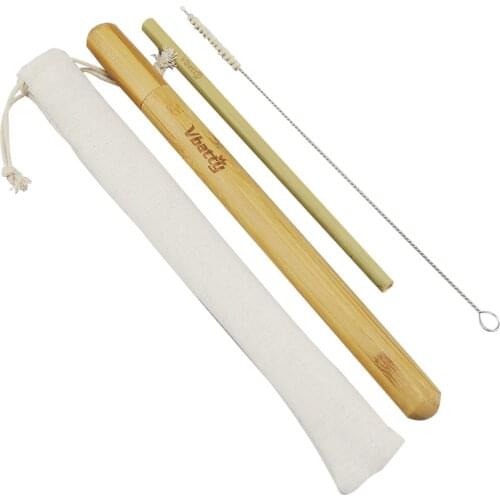 Bamboo straw reusable natural bamboo straw set party birthday bar tool 19.5 cm organic bamboo straw