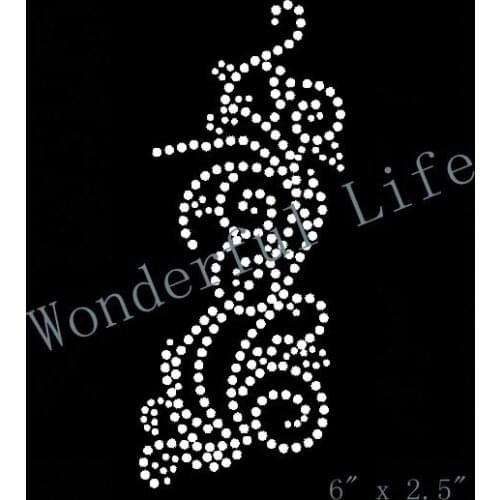 Free shipping Fancy flower design hotfix rhinestone for edge embellishment Heat transfer design
