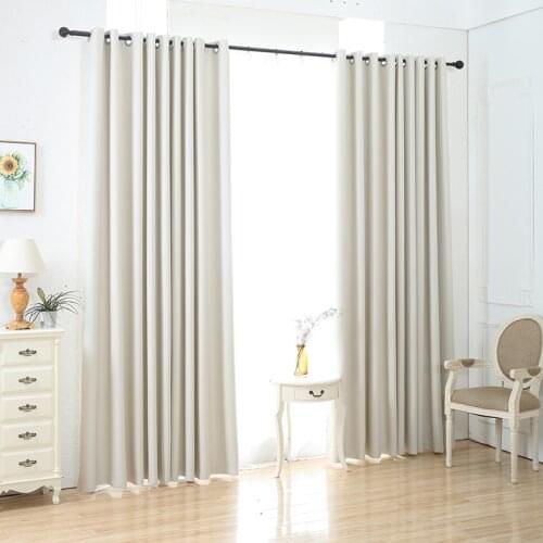 Beige Blackout Curtain for Living Room Solid Window Curtain for Bedroom Thermal Insulated Window Treatment Drapes Custom