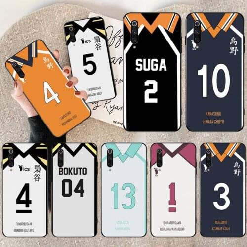 HAIKYUU Custom Jersey Cover Black Soft Shell Phone Case for Xiaomi Mi10 10Pro 10 lite Mi9 9SE 8SE Pocophone F1 Mi8 Lite