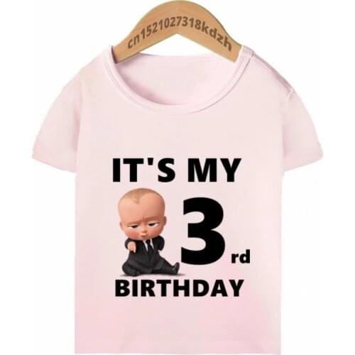 Children Funny Pink Tshirt Summer New Fashion Cute Baby Its my 3rd Birthday Letters Printed T-shirt Boys Girls Tops Tee
