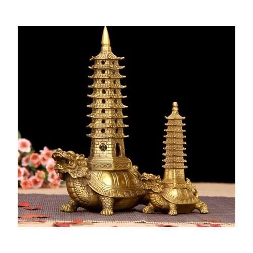 Feng Shui Home Decoration Chinese Dragon Turtle Wen Chang Tower Statue Furnishing Big/Small Manualidades Souvenirs