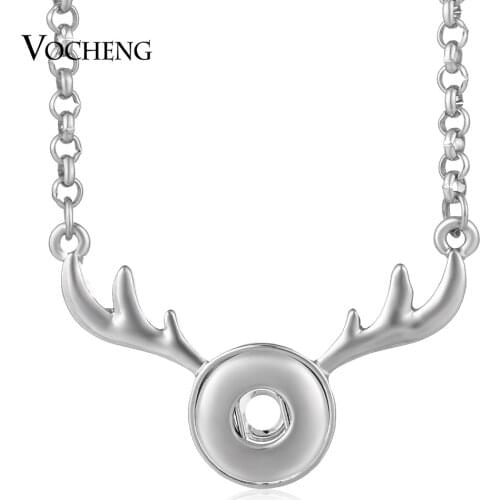 Ginger Snap Charms Necklace for Small 12mm Button Reindeer Vocheng Interchangeable Jewelry with Stainless Steel Chain NN-596