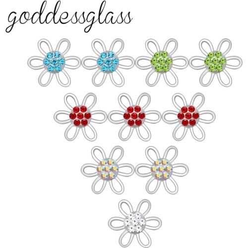 Beauty 10pcs mixed Rhinestones Flowers 12mm snap buttons fit 12mm snap bracelet jewelry wholesale KZ9127