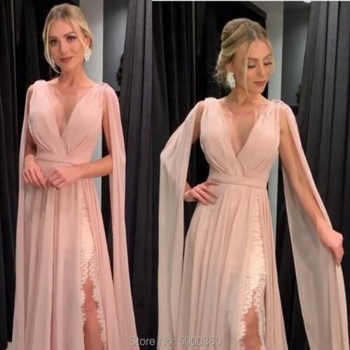 Lace evening gown Nueva llegada Sexy Vestidos de Noche de alta división bata de talla grande Dubai turco vestidos de fiesta de g