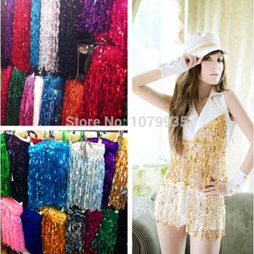 15yards15CM Width sequined Fringe trimming lace For Latin Dance Dress,sequin Fringe trims