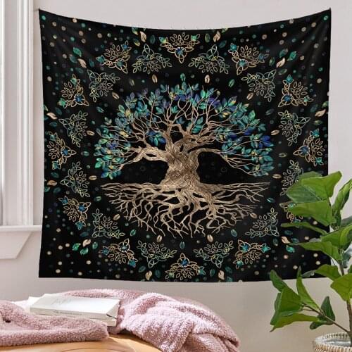Fashion Tree of Life Decoration Tapestry 3D Printing Home Wall Hanging Background Cloth 150x130cm
