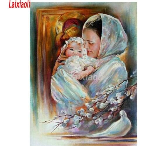 DIY,Diamond Embroidery,mom and baby Diamond Painting,virgin,Cross Stitch,Puzzle Rhinestone Mosaic kits,Full,Round/square drills