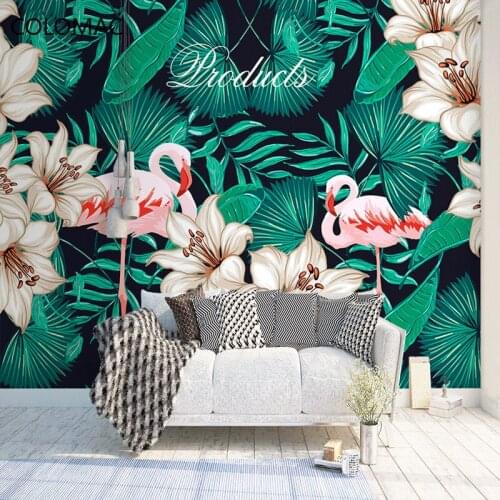 Colomac Custom Nordic Flamingo KOL Pink Wallpaper Living Room Background Wall Mural Home Wall Sticker for Decor Drop Shopping